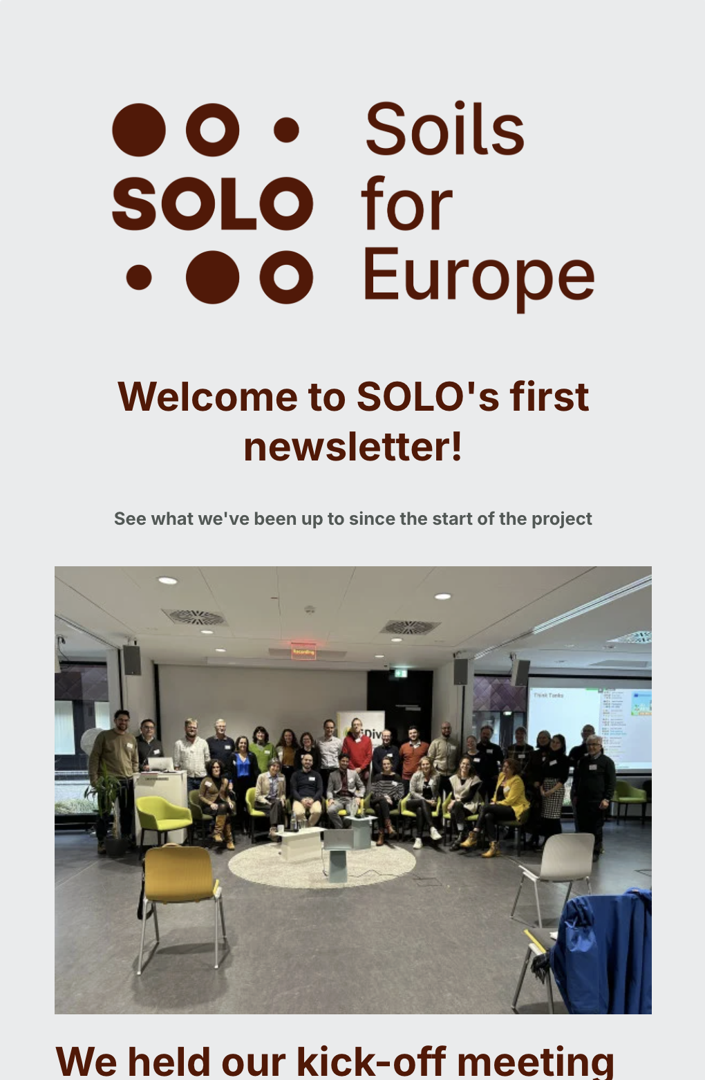 SOLO's Newsletter #1 cover